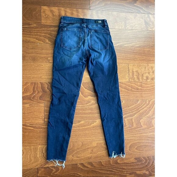 Kut From The Kloth Cut Off Raw Hem Ankle Skinny Jeans Denim High-Rise Blue  2 - Picture 2 of 11
